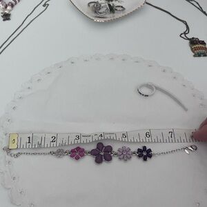 Purple flower bracelet
